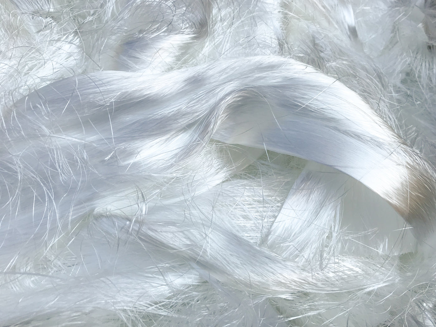 Close-up image of polyester fibers