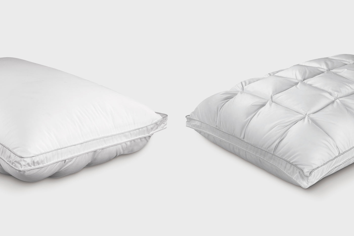 Image of two SoftCell® Pillows, one showing the SoftCell® side and the other showing the traditional side