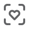 Gray icon of a heart