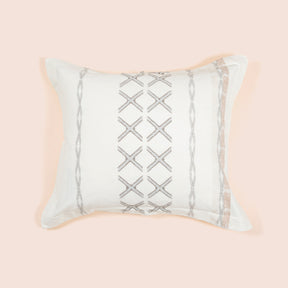 Image of a Sonoran Pillow Sham on a Euro pillow with a light pink background