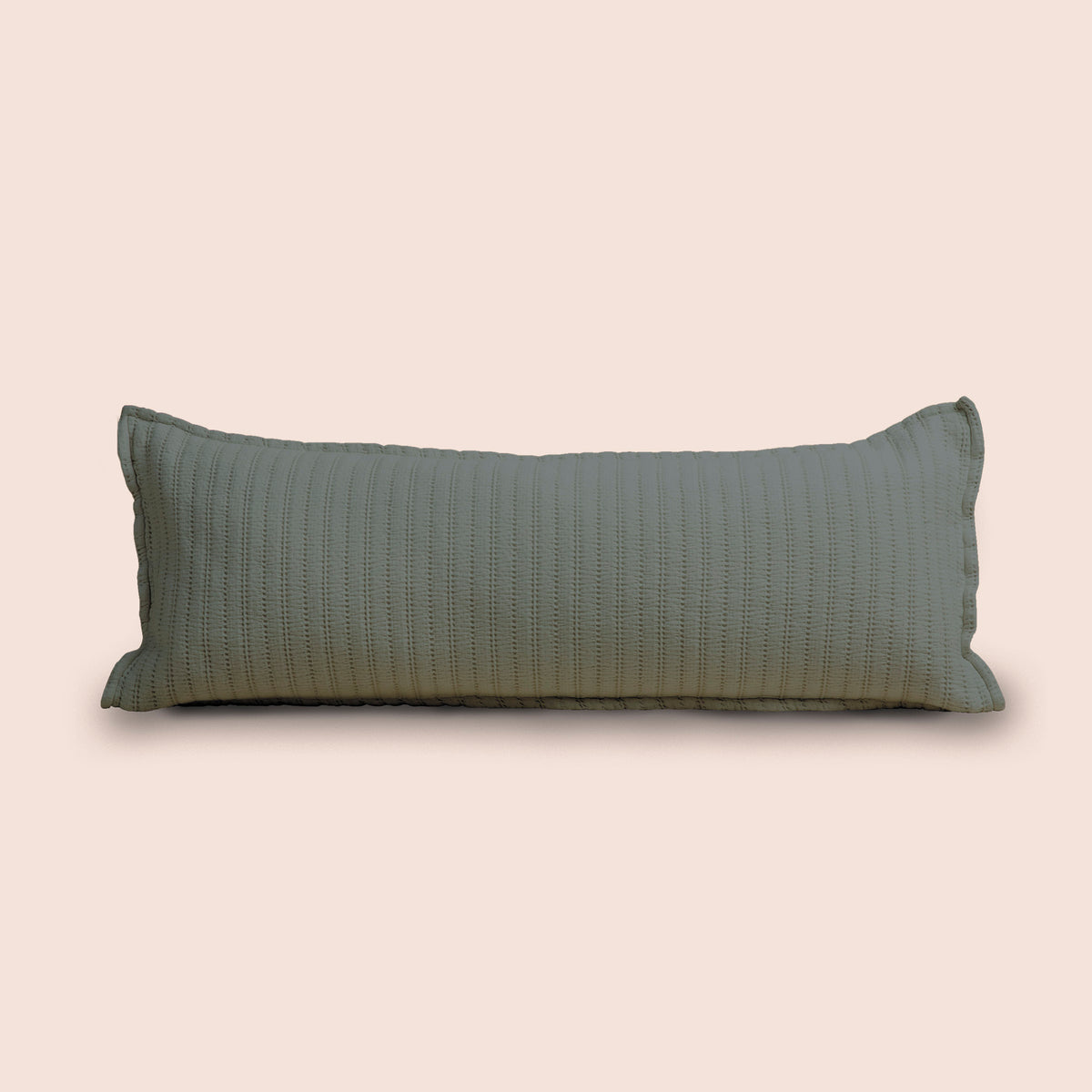 Image of Agave Ridgeback Lumbar Pillow Cover on a lumbar pillow with a light pink background