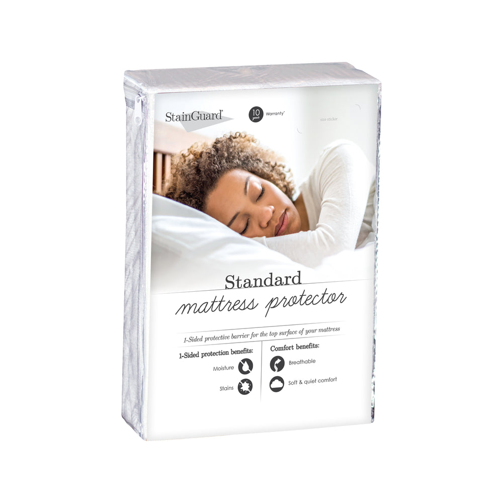 A picture of the StainGuard Standard Mattress Protector packaging