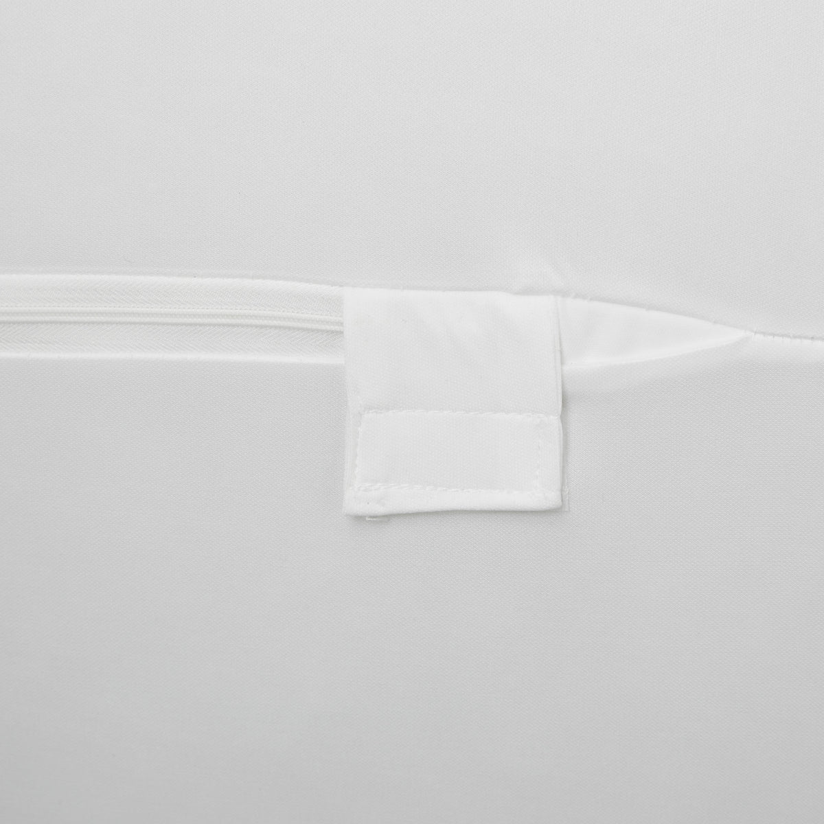 Close-up image of the locking velcro zipper on a mattress encasement