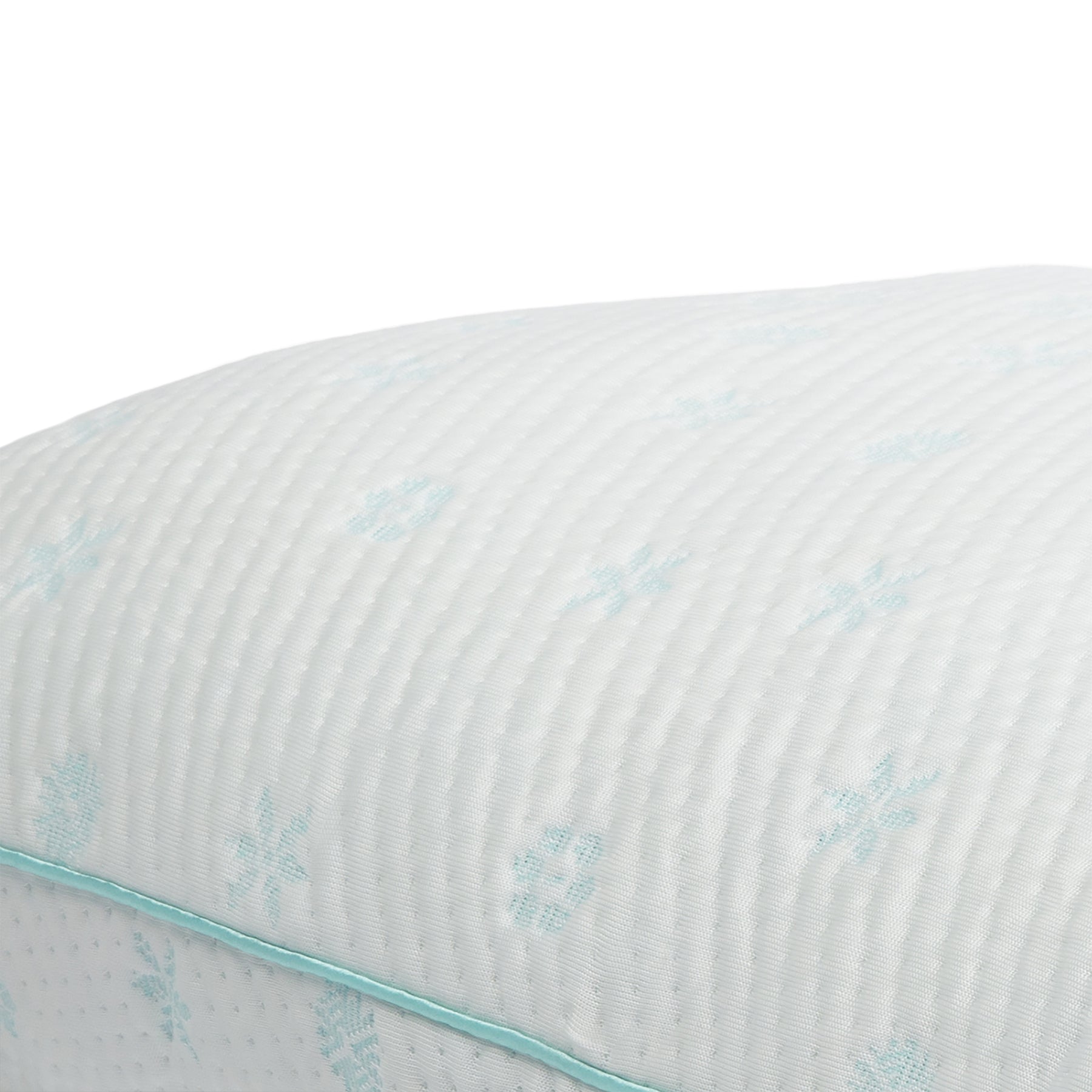 Close-up image of the ombre blue snowflake pattern on the Snowflake Pillow cover 