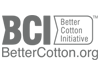 Gray icon with the BCI logo reading: "BCI Better Cotton Initiative™ BetterCotton.org"