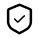 Icon of a checkmark inside of a shield 