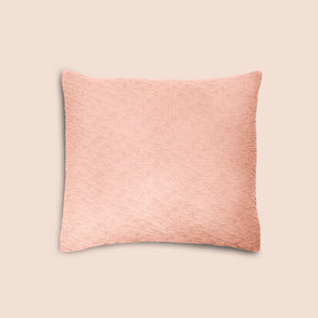 Image of a Pink Sandstone Wave Pillow Sham on a Euro pillow with a light pink background